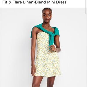 Old navy fit and flare dress - yellow floral